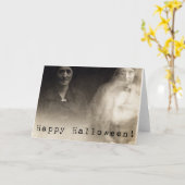 幽霊ハッピーハローウィン カード (黄色い花)