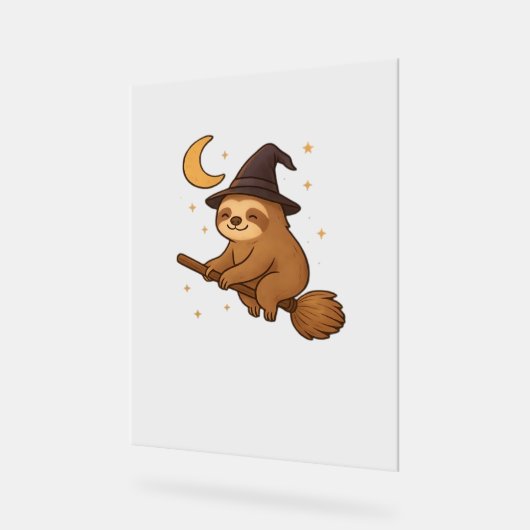 幽霊ハリネズミ図書館司書のコピー – かわいいハロウィーン アクリルサイン (傾斜)