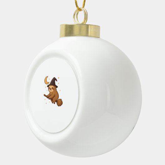 幽霊ハリネズミ図書館司書のコピー – かわいいハロウィーン セラミックボールオーナメント (右)