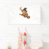 幽霊ハリネズミ図書館司書のコピー – かわいいハロウィーン 横断幕 (インサイチュ)