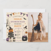 幽霊ハロウィンお誕生日会スプークタクラー写真 招待状 (正面)