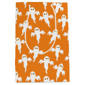 幽霊ハロウィンオレンジ ミディアムペーパーバッグ (正面)