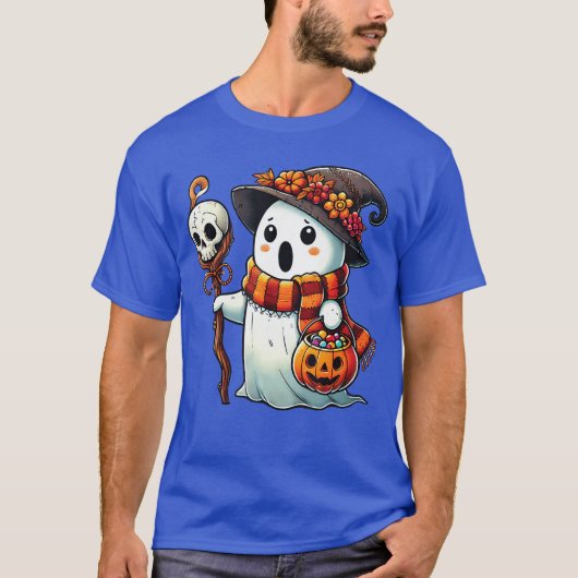 幽霊ハロウィンシャツかわいい幽霊トリックオアトリート Tシャツ (正面)