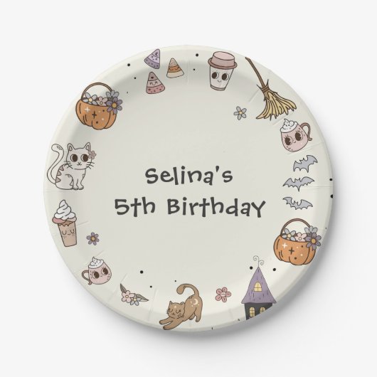 幽霊ハロウィンバースデーパーティー紙プレート ペーパープレート (正面)
