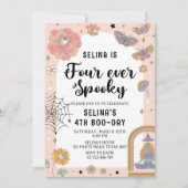 幽霊ハロウィンフォー不気味エバー4歳の誕生日 招待状 (正面)