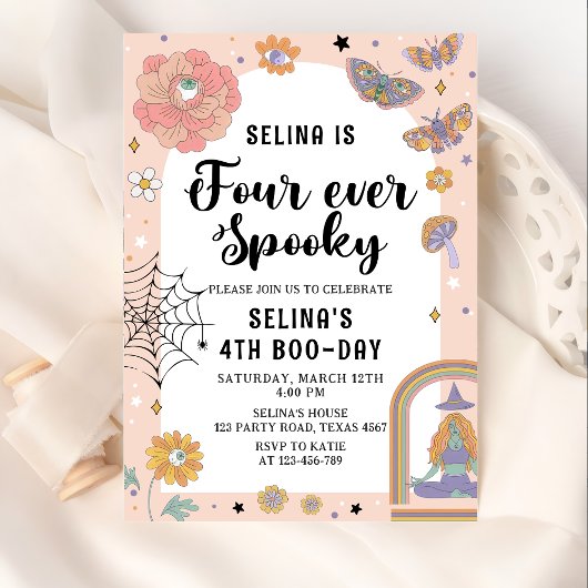 幽霊ハロウィンフォー不気味エバー4歳の誕生日 招待状