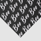 幽霊ハロウィンブラックとホワイトのブー文字パターン 薄葉紙 (詳細)