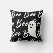 幽霊ハロウィンブラックとホワイトブー模様 クッション (裏面)