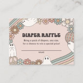 幽霊ハロウィンベイビーシャワーオムツラッフルチケット エンクロージャーカード (正面)