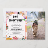 幽霊ハロウィン不気味ビベスレトログルーヴィ誕生日 招待状 (正面)