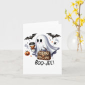 幽霊ハロウィン不気味ブオータムハロウィーン幽霊 カード (黄色い花)