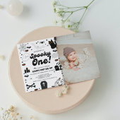 幽霊ハロウィン不気味ワンファースト誕生日 招待状