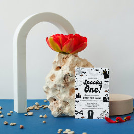 幽霊ハロウィン不気味ワンファースト誕生日 招待状