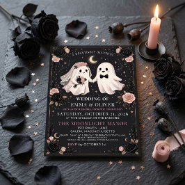 幽霊ハロウィン ダークフラワーの結婚式 招待状