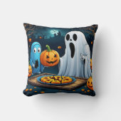 幽霊ハロウィーンにカボチャを彫る クッション (正面)