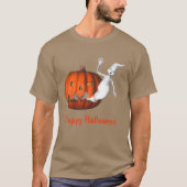 幽霊ハロウィーンのカボチャのちょうちんおかしいハロウィーン Tシャツ (正面)