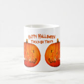 幽霊ハロウィーンのカボチャのちょうちんハロウィンおもしろい コーヒーマグカップ (中央)