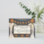 幽霊ハロウィーンのカボチャのちょうちんパンプキンカクレクロウ ポストカード (スタンド正面)