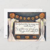 幽霊ハロウィーンのカボチャのちょうちんパンプキンカクレクロウ ポストカード (正面/裏面)