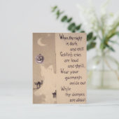 幽霊ハロウィーンのカボチャのちょうちんパンプキンブラックキャット ポストカード (スタンド正面)