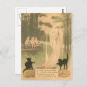 幽霊ハロウィーンのカボチャのちょうちんブラックキャット小妖精や小人 ポストカード (正面/裏面)