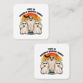 幽霊ハロウィーンのコスメおもしろいブー スクエア名刺 (正面/裏面)