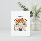 幽霊ハロウィーンのコスメおもしろいブー ポストカード (スタンド正面)