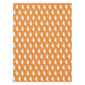 幽霊ハロウィーンオレンジ色の白かわいいパターン テーブルクロス (正面)