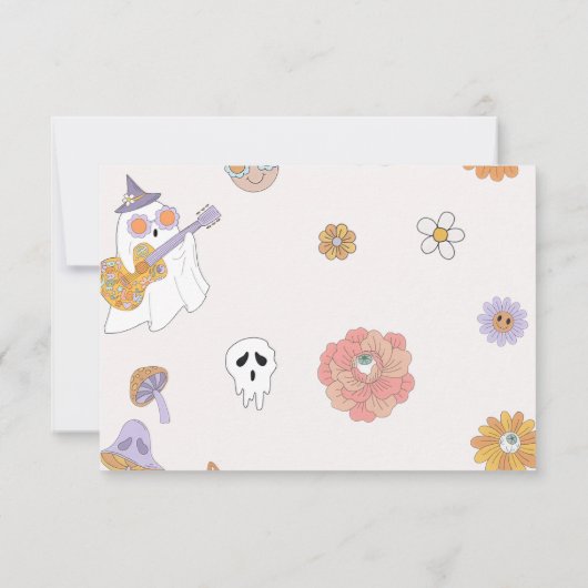 幽霊ハロウィーングルービー誕生日写真 サンキューカード (裏面)