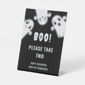幽霊ハロウィーントリックまたはトレーターがあなたのキャンディを取る 台座サイン (正面)