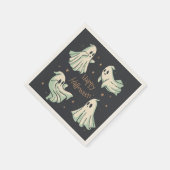 幽霊ハロウィーンハッピーハローウィン スタンダードカクテルナプキン (角)