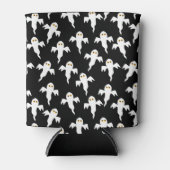 幽霊ハロウィーンブラックアンドホワイト 缶クーラー (正面)