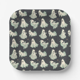 幽霊ハロウィーンベイビーシャワー ペーパープレート