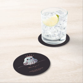 幽霊ハロウィーンベビーシャワーリトルブー ラウンドペーパーコースター