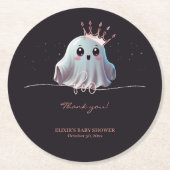 幽霊ハロウィーンベビーシャワーリトルブー ラウンドペーパーコースター (正面)