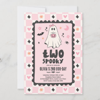 幽霊ハロウィーン女の子2歳の誕生日パーティー 招待状