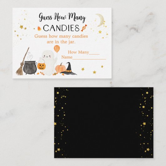 幽霊ハロウィーン推測キャンディゲームの数 エンクロージャーカード (正面/裏面)
