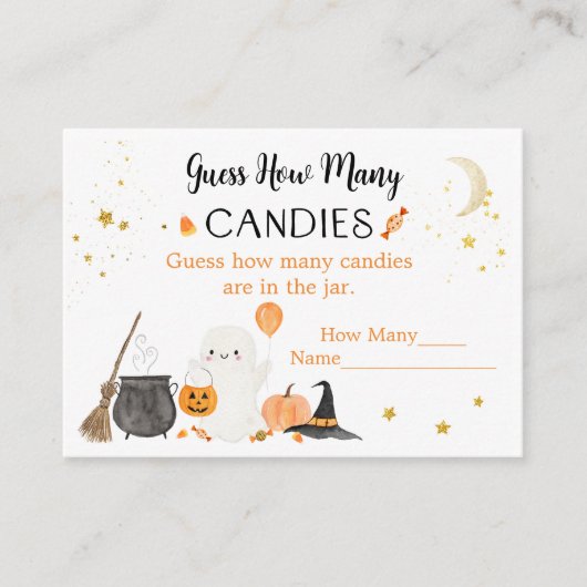 幽霊ハロウィーン推測キャンディゲームの数 エンクロージャーカード (正面)
