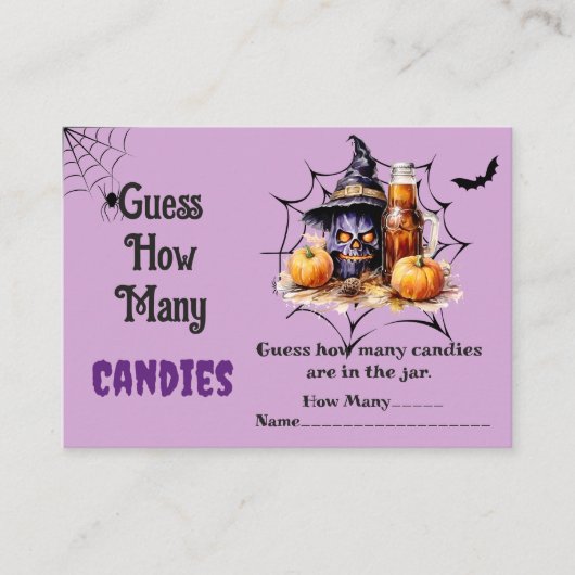 幽霊ハロウィーン推測キャンディゲームの数 エンクロージャーカード (正面)