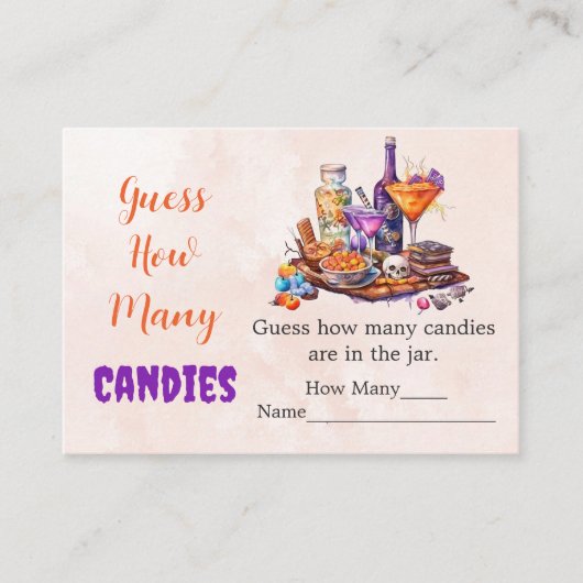 幽霊ハロウィーン推測キャンディゲームの数 エンクロージャーカード (正面)