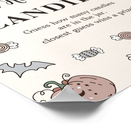 幽霊ハロウィーン推測キャンディゲームポスターの数 ポスター (角)