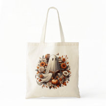 幽霊ハロウィーン本トートバッグ、本のギフト