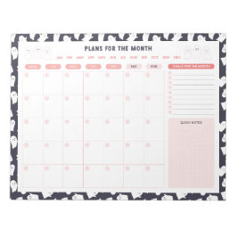 幽霊ハロウィーン毎月To Doリストプランナー ノートパッド