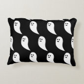 幽霊ハロウィーン白黒かわいいパターン アクセントクッション (裏面)
