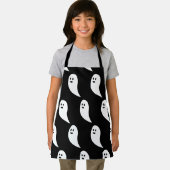 幽霊ハロウィーン白黒かわいいパターン エプロン (インサイチュ)
