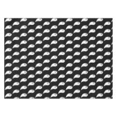 幽霊ハロウィーン白黒かわいいパターン テーブルクロス (正面(横))