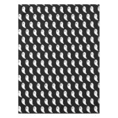 幽霊ハロウィーン白黒かわいいパターン テーブルクロス (正面)