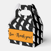 幽霊ハロウィーン白黒かわいいパターン フェイバーボックス (正面サイド)