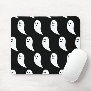 幽霊ハロウィーン白黒かわいいパターン マウスパッド
