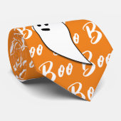 幽霊ハロウィーン白黒オレンジブー ネクタイ (ロール)